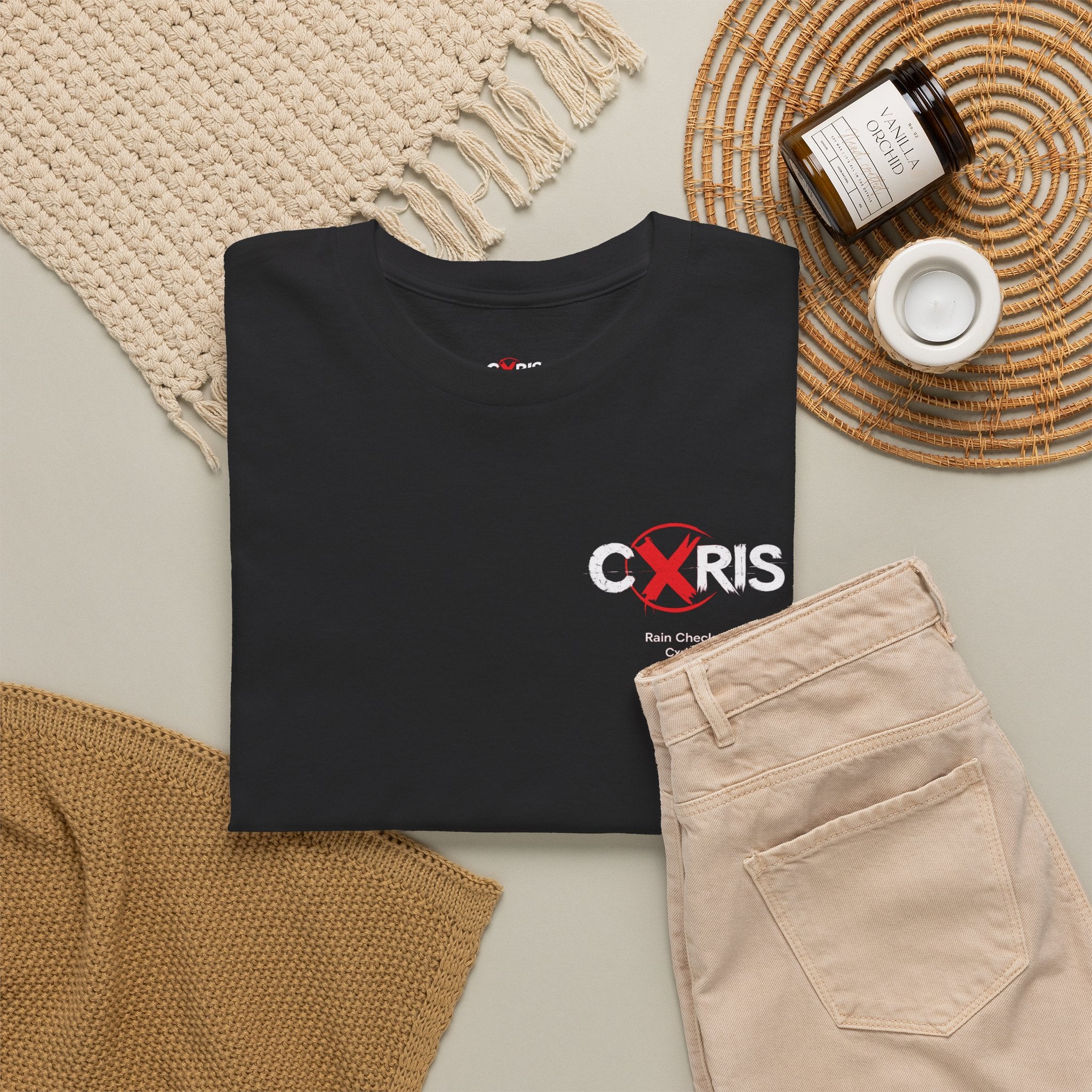 Black Cxris 'Rain Check' Tee — Lyric Print
