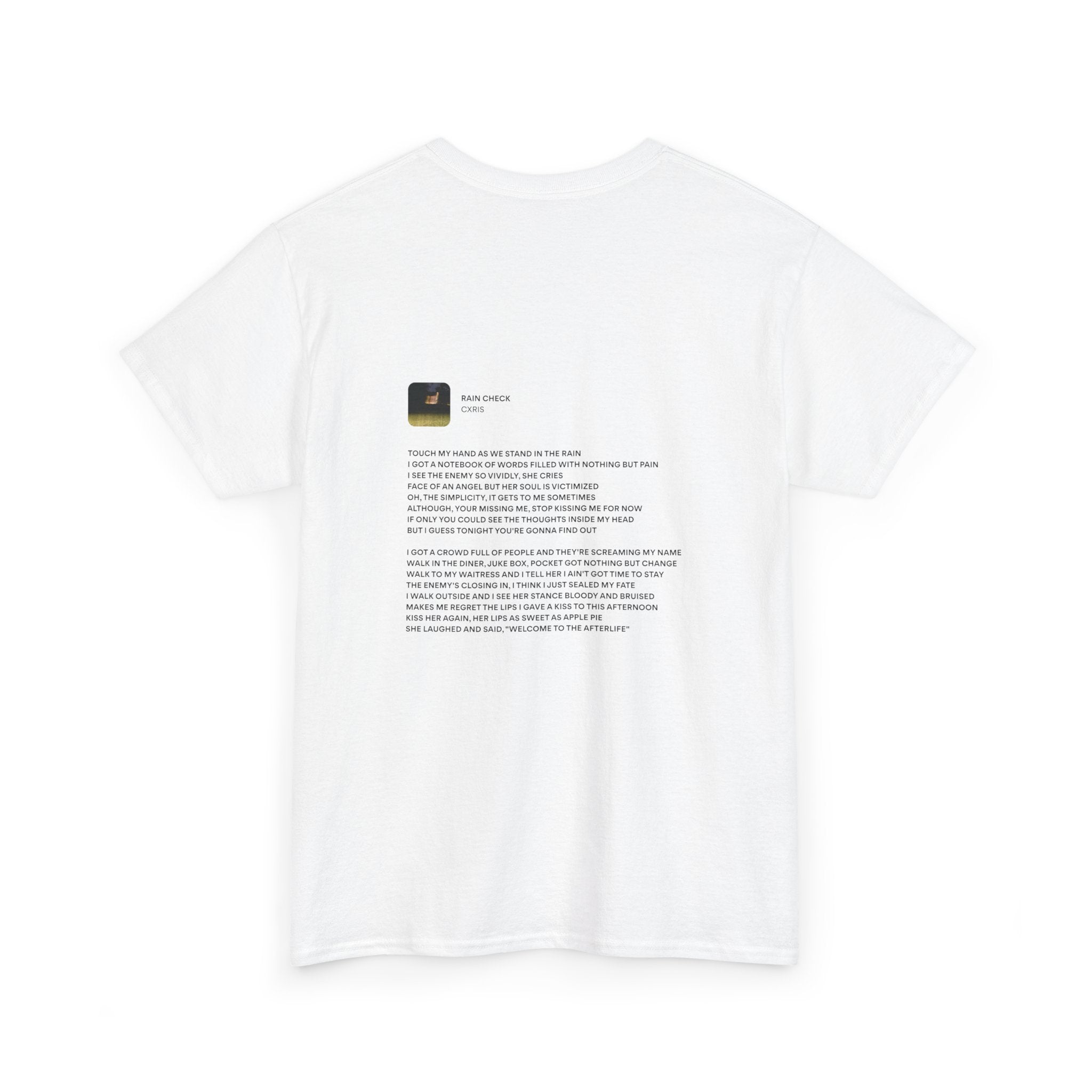Cxris Rain Check Tee — Lyric Print