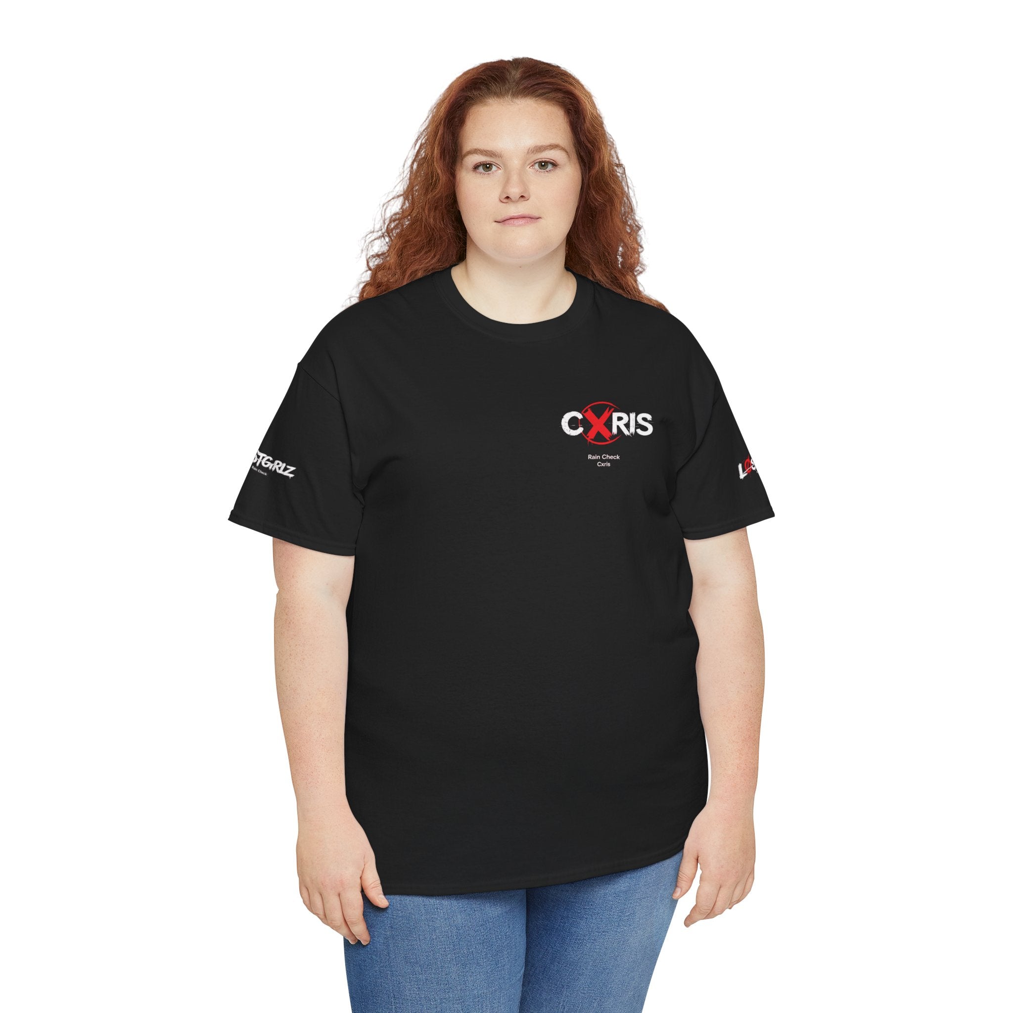 Black Cxris 'Rain Check' Tee — Lyric Print