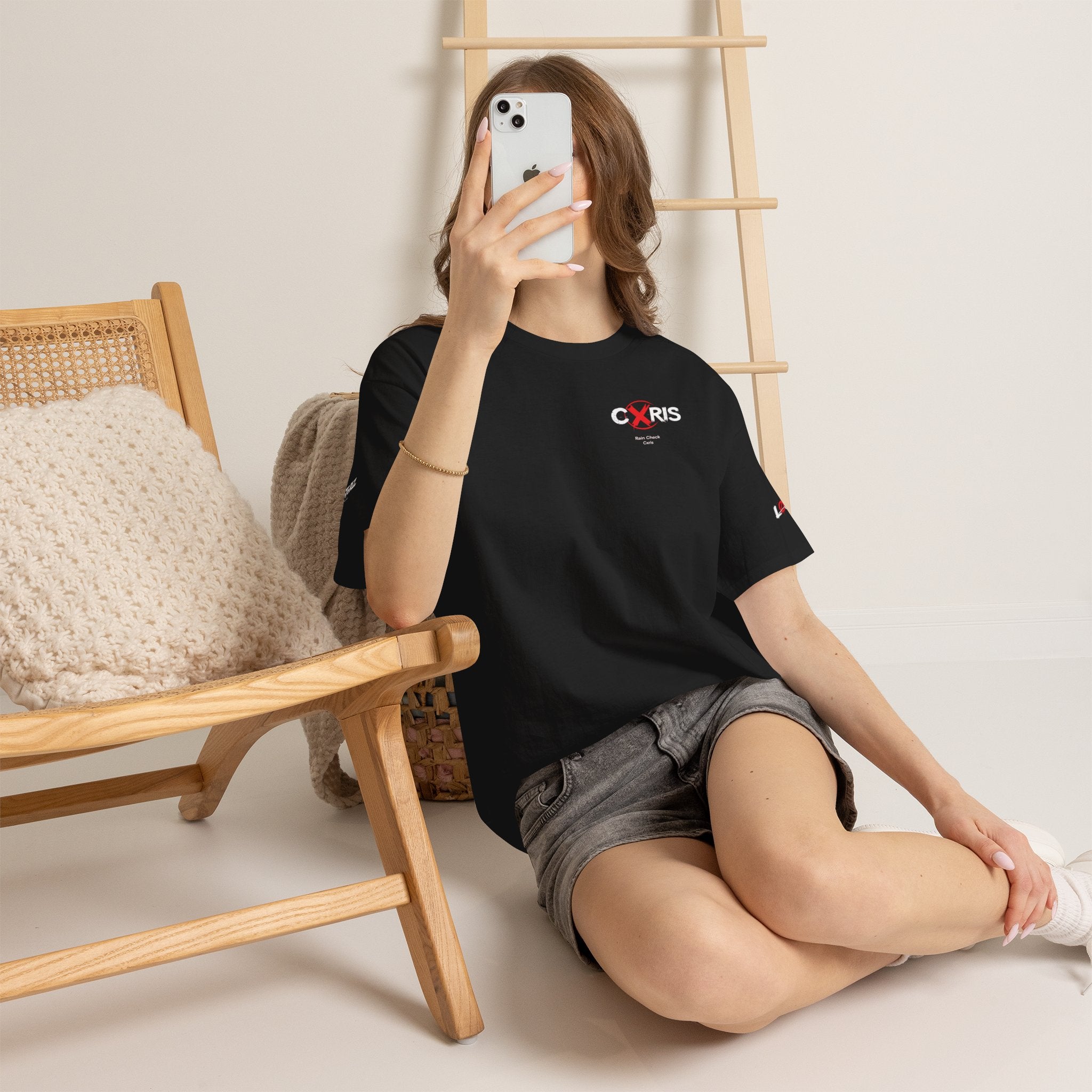 Black Cxris 'Rain Check' Tee — Lyric Print