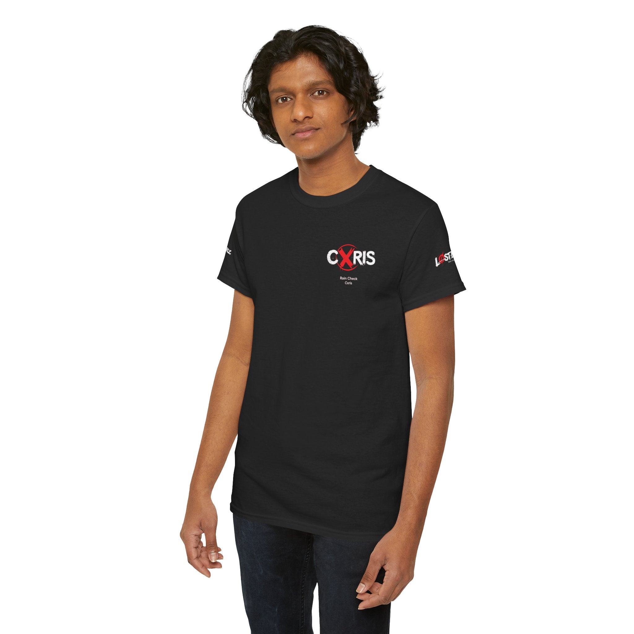 Black Cxris 'Rain Check' Tee — Lyric Print