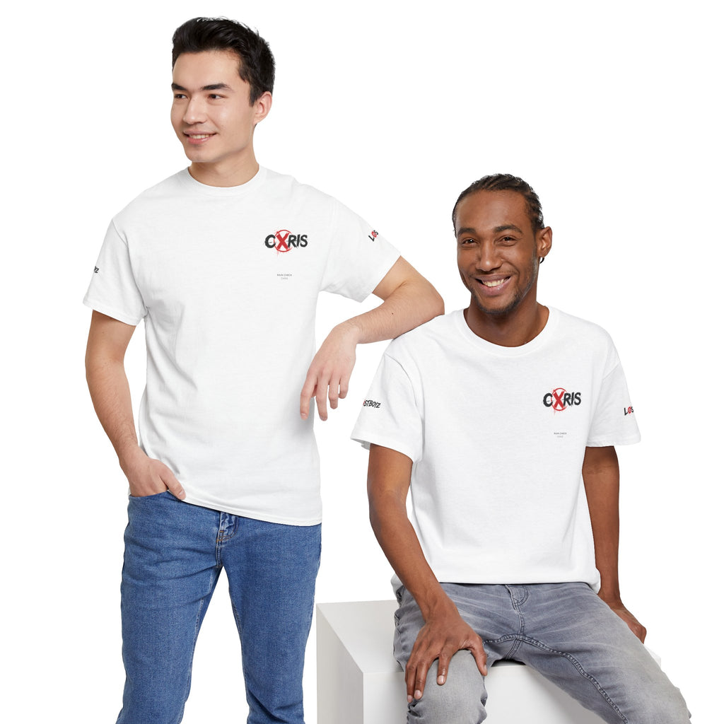 White Cxris Rain Check Tee — Lyric Print