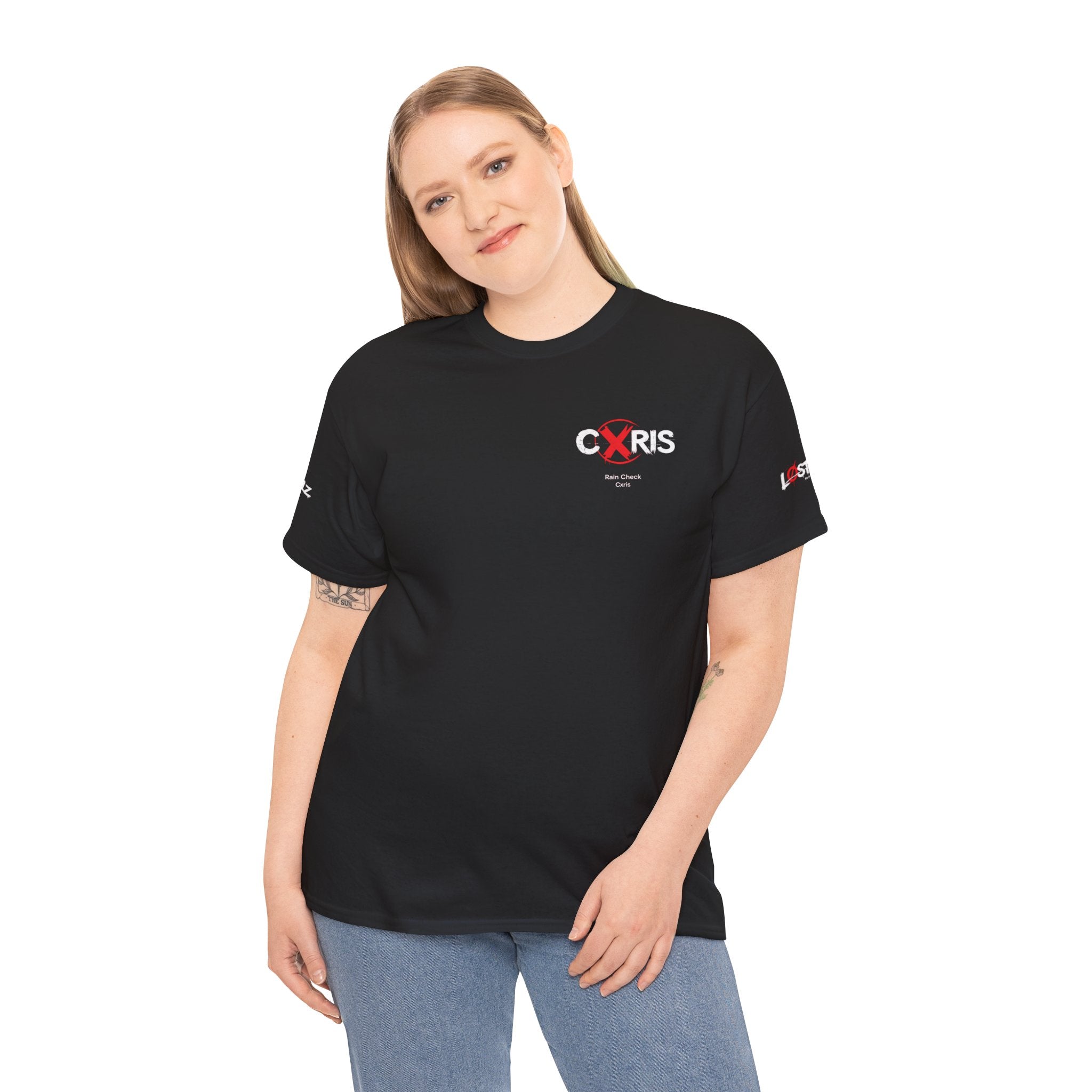 Black Cxris 'Rain Check' Tee — Lyric Print